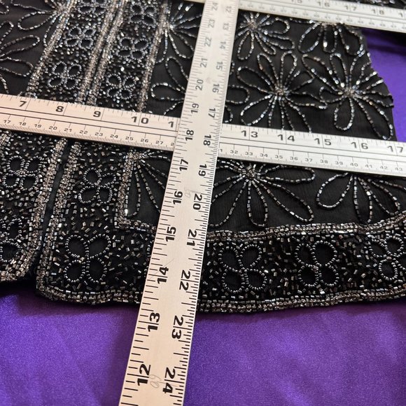 πCote d' Azur Stunning Elegant Evening Richly Beaded Silk Jacket - Picture 9 of 14